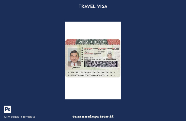 modello di visto per il Messico in stile verificato